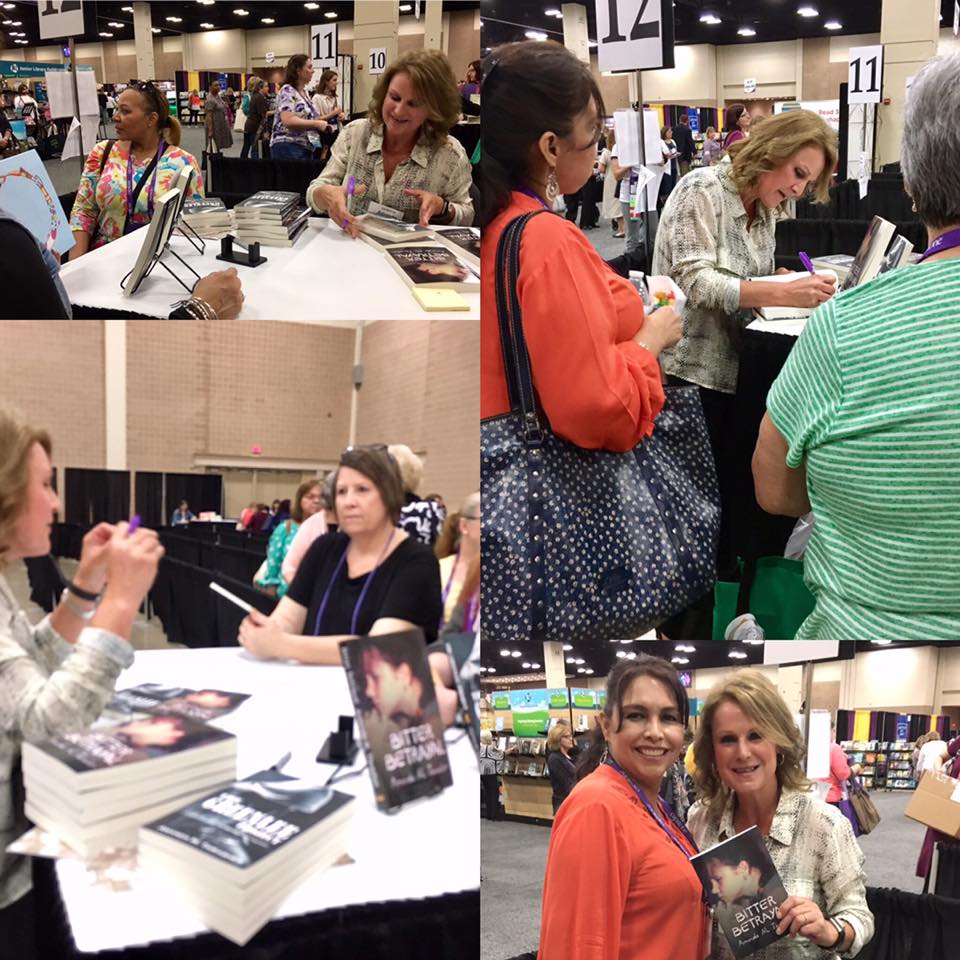 A Collage Image of a Book Signing Session in Progress